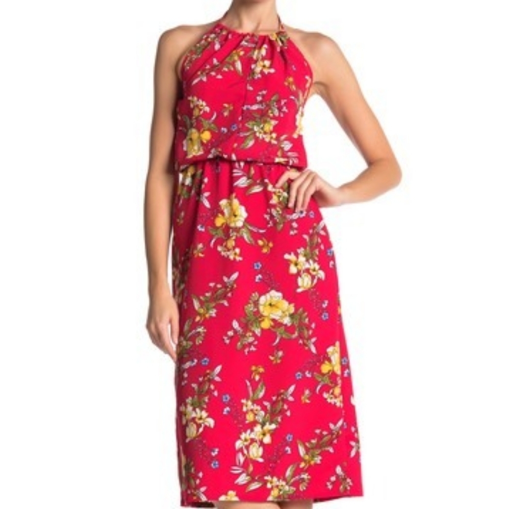 NWOT Velvet Torch Floral Halter Dress